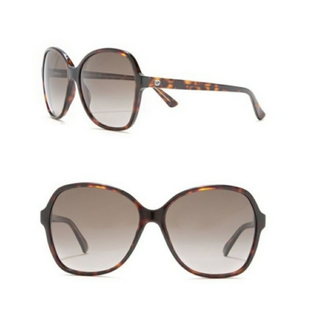 GUCCI Oversized HAVANA 58 mm Sunglasses Tortoise